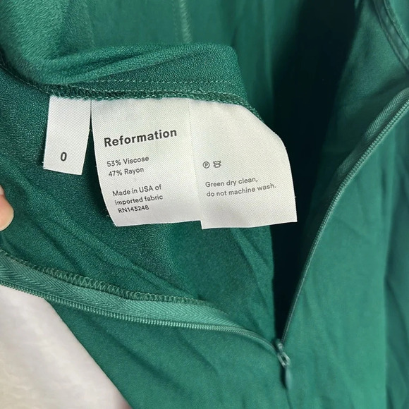 Reformation Mayer Green Emerald Jumpsuit Womens Size 0 Back Keyhole Festival - Picture 11 of 16
